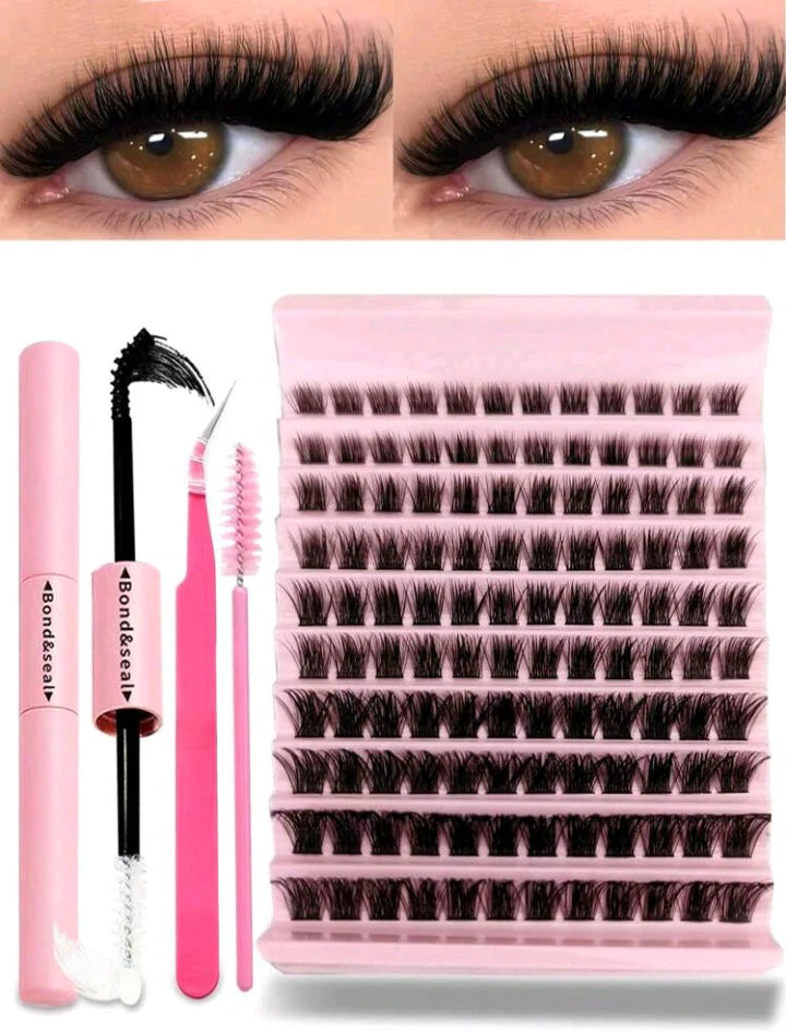 DIY Lash Extension Kit – 120PCS D-Curl Lash Cluster Set