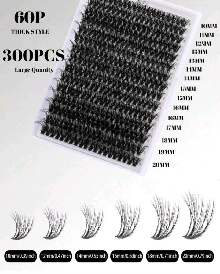 Fluffy DIY Lash Clusters Kit – 300PCS 3D Volume Lash Set