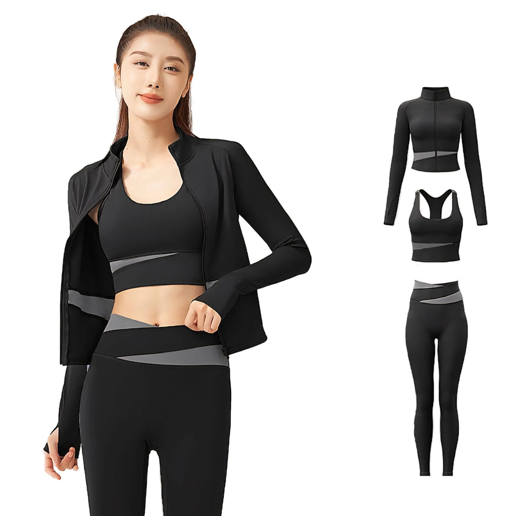 Tracksuits for ladies -sports bra-fitness jacket 3 piece set