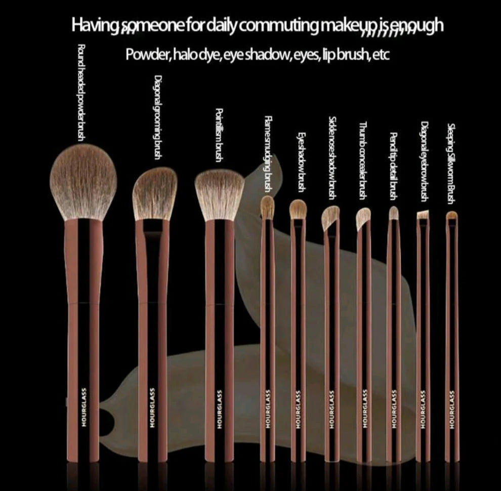 Hourglass Professional 12-Piece Makeup Brush Set with Leather Case