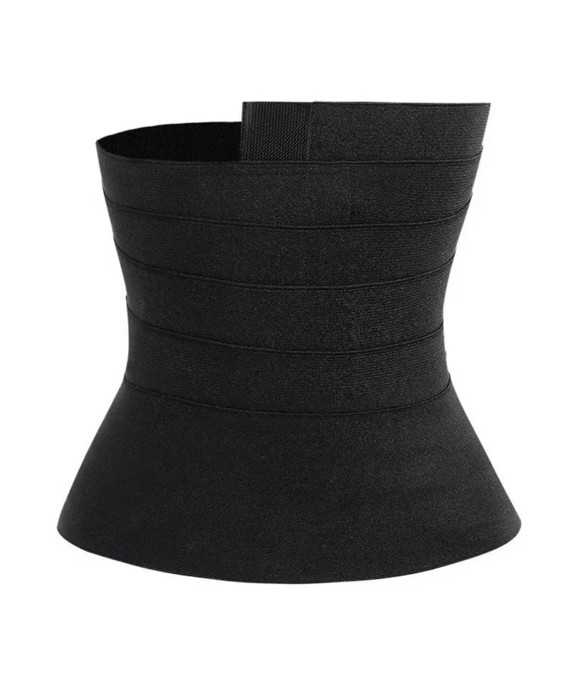 Waist bandage tummy trimmer | Adjustable Waist Trainer Bandage Wrap – Black